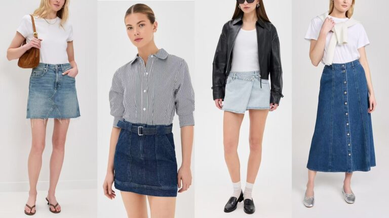 Denim Mix Skirt main image 1