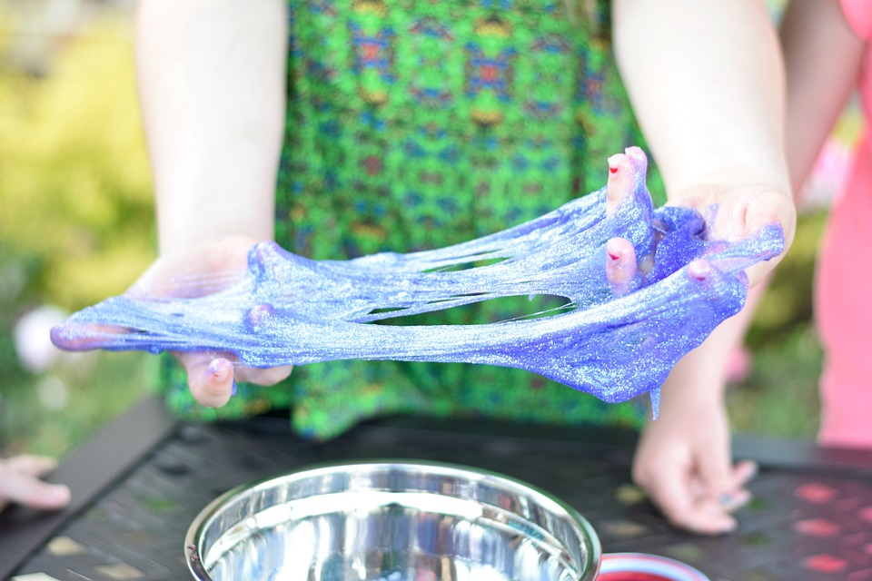 kids playing with slime 