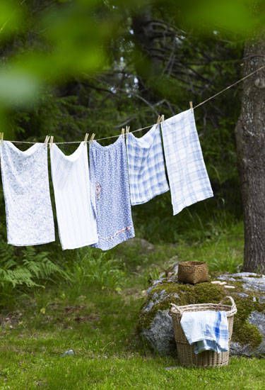 Clothes drying in the sun